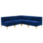 Triumph Channel Tufted Performance Velvet 5-Piece Sectional Sofa, Velvet, Blue Navy, 19813