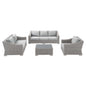 Conway Sunbrella® Outdoor Patio Wicker Rattan 4-Piece Furniture Set, Rattan, Wicker, Grey Gray, 19824