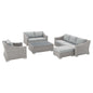 Conway Sunbrella® Outdoor Patio Wicker Rattan 5-Piece Furniture Set, Rattan, Wicker, Grey Gray, 19827