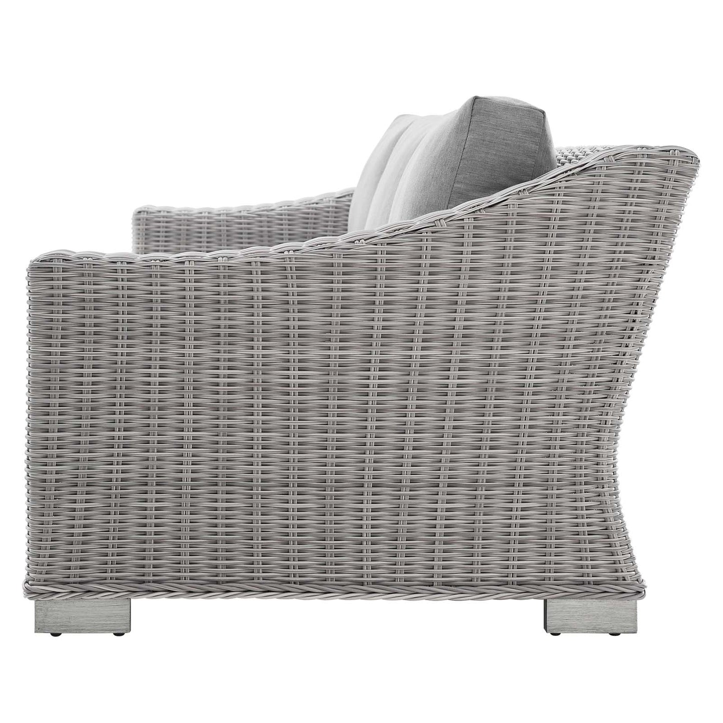 Conway Sunbrella® Outdoor Patio Wicker Rattan 5-Piece Furniture Set, Rattan, Wicker, Grey Gray, 19827