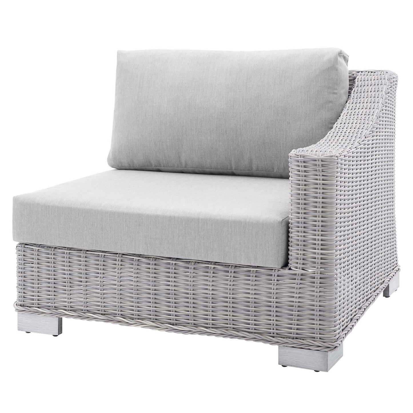 Conway Sunbrella® Outdoor Patio Wicker Rattan 5-Piece Sectional Sofa Set, Rattan, Wicker, Grey Gray, 19830