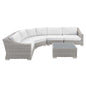 Conway Sunbrella® Outdoor Patio Wicker Rattan 5-Piece Sectional Sofa Set, Rattan, Wicker, Light Grey Gray White, 19832