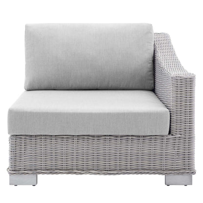 Conway Sunbrella® Outdoor Patio Wicker Rattan 6-Piece Sectional Sofa Set, Rattan, Wicker, Grey Gray, 19833