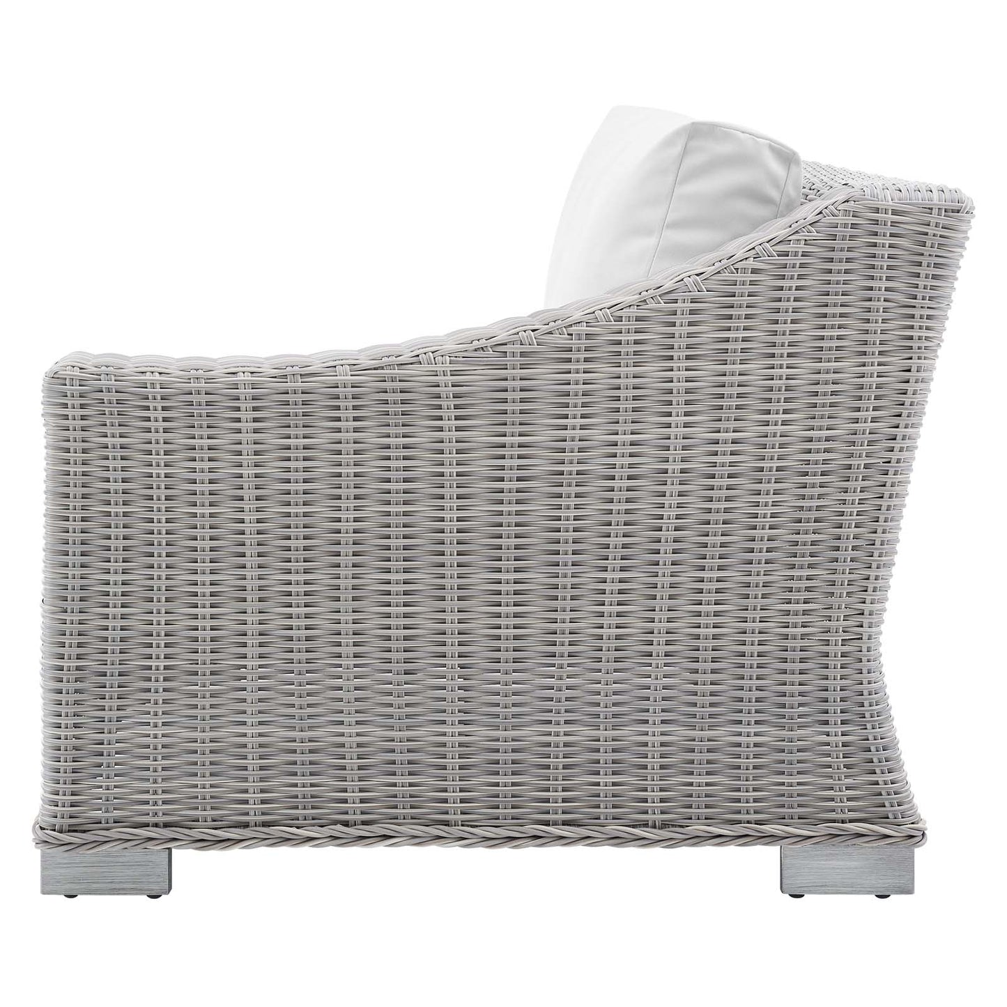 Conway Sunbrella® Outdoor Patio Wicker Rattan 6-Piece Sectional Sofa Set, Rattan, Wicker, Light Grey Gray White, 19835