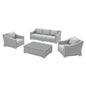 Conway Sunbrella® Outdoor Patio Wicker Rattan 4-Piece Furniture Set, Rattan, Wicker, Grey Gray, 19836