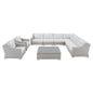 Conway Sunbrella® Outdoor Patio Wicker Rattan 9-Piece Sectional Sofa Set, Rattan, Wicker, Light Grey Gray White, 19841