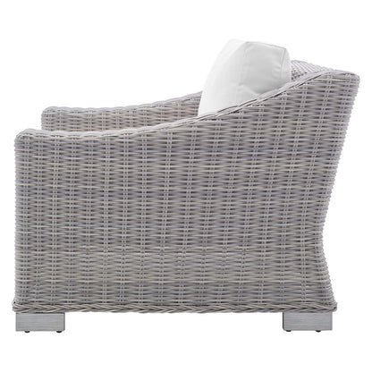 Conway Sunbrella® Outdoor Patio Wicker Rattan 9-Piece Sectional Sofa Set, Rattan, Wicker, Light Grey Gray White, 19841