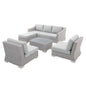 Conway Sunbrella® Outdoor Patio Wicker Rattan 5-Piece Furniture Set, Rattan, Wicker, Grey Gray, 19842