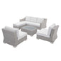 Conway Sunbrella® Outdoor Patio Wicker Rattan 5-Piece Furniture Set, Rattan, Wicker, Light Grey Gray White, 19844