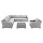 Conway Sunbrella® Outdoor Patio Wicker Rattan 7-Piece Sectional Sofa Set, Rattan, Wicker, Grey Gray, 19845