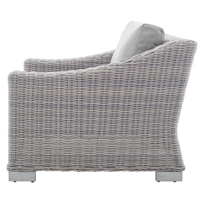Conway Sunbrella® Outdoor Patio Wicker Rattan 7-Piece Sectional Sofa Set, Rattan, Wicker, Grey Gray, 19845