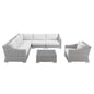 Conway Sunbrella® Outdoor Patio Wicker Rattan 7-Piece Sectional Sofa Set, Rattan, Wicker, Light Grey Gray White, 19847