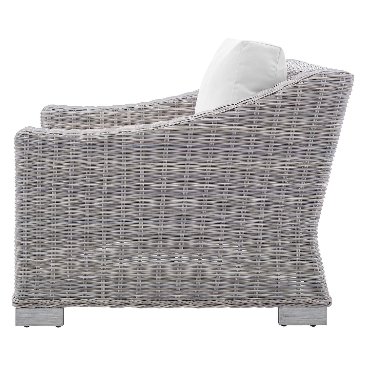 Conway Sunbrella® Outdoor Patio Wicker Rattan 7-Piece Sectional Sofa Set, Rattan, Wicker, Light Grey Gray White, 19847