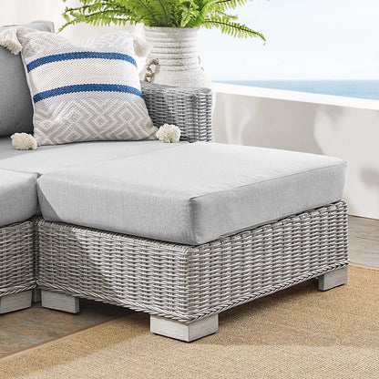 Conway Sunbrella® Outdoor Patio Wicker Rattan 6-Piece Furniture Set, Rattan, Wicker, Grey Gray, 19848