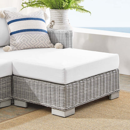 Conway Sunbrella® Outdoor Patio Wicker Rattan 6-Piece Furniture Set, Rattan, Wicker, Light Grey Gray White, 19850