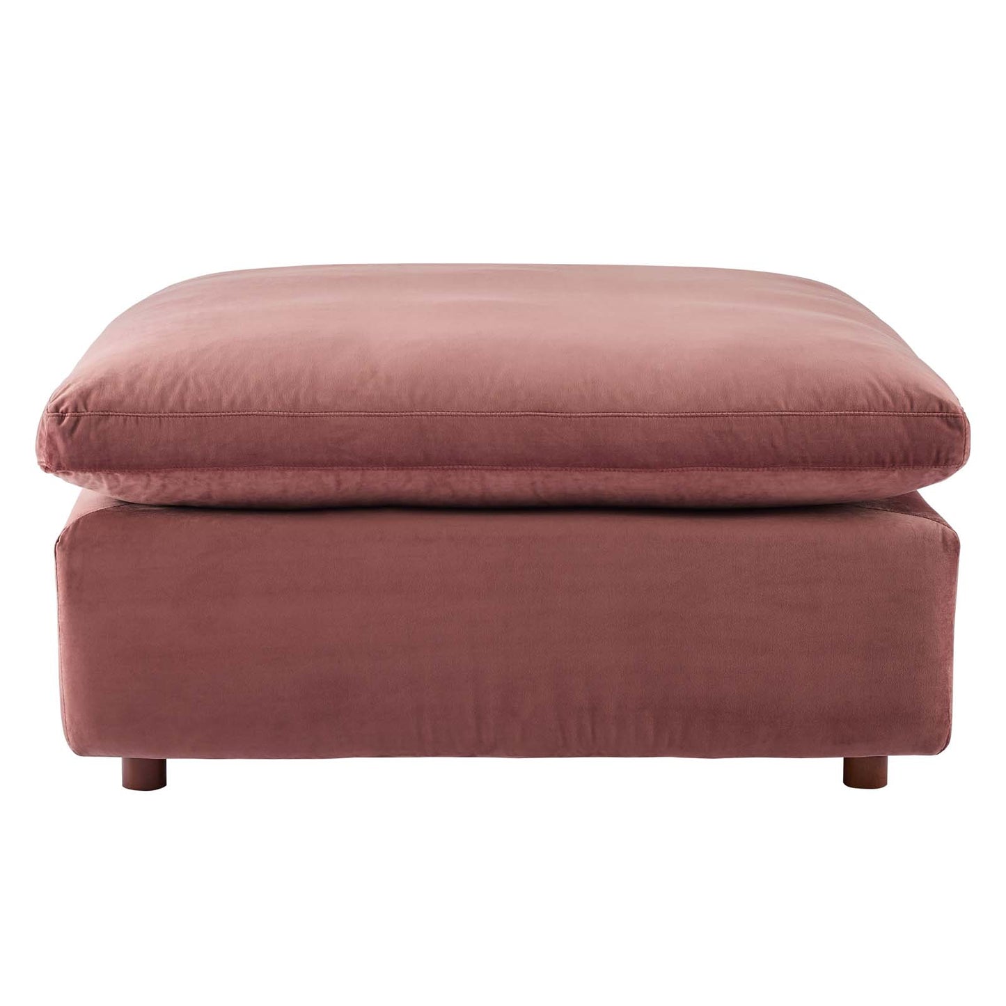 Commix Down Filled Overstuffed Performance Velvet Ottoman, Velvet, Pink, 19852