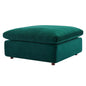 Commix Down Filled Overstuffed Performance Velvet Ottoman, Velvet, Green, 19853