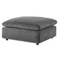 Commix Down Filled Overstuffed Performance Velvet Ottoman, Velvet, Grey Gray, 19854