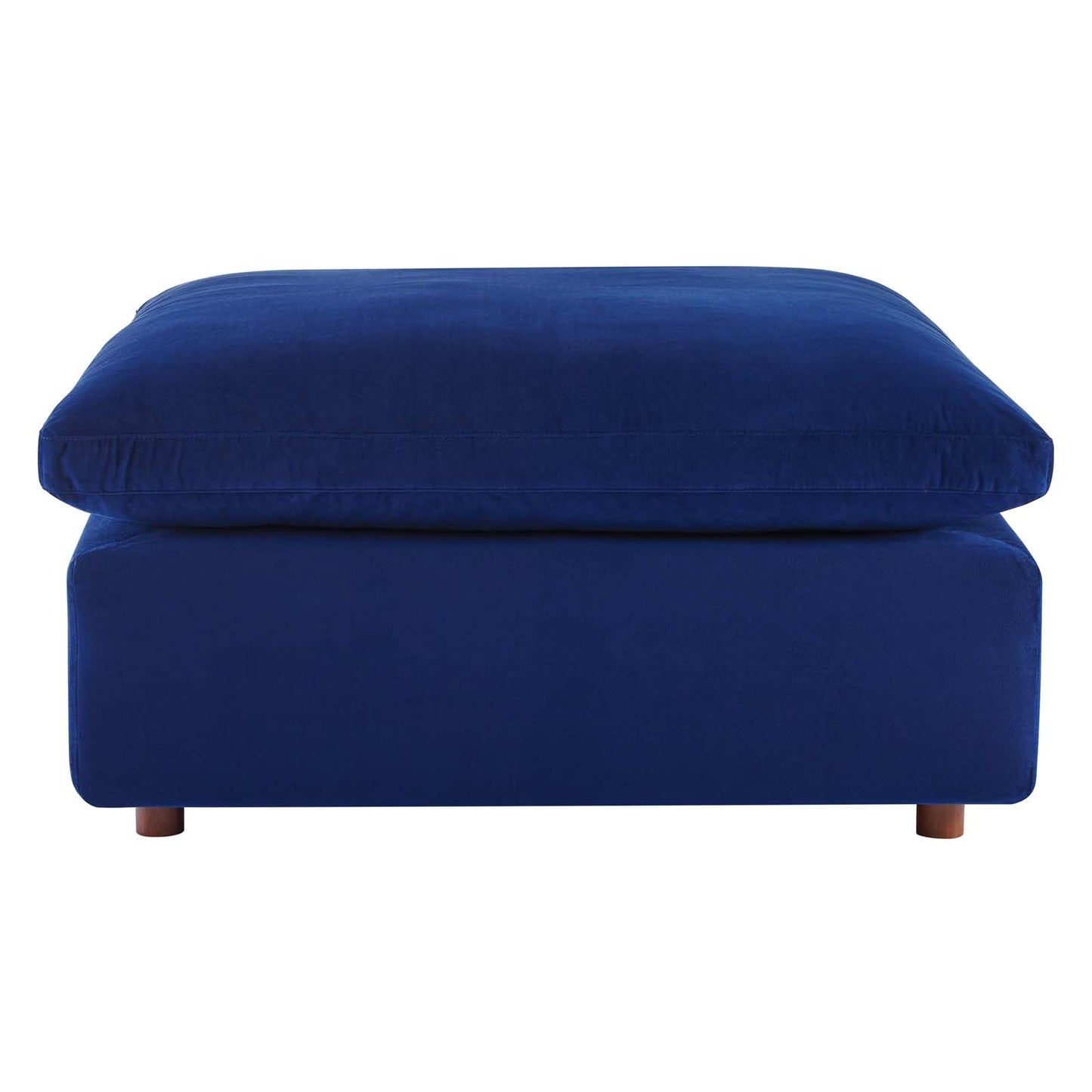 Commix Down Filled Overstuffed Performance Velvet Ottoman, Velvet, Blue Navy, 19856