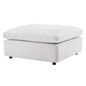 Commix Down Filled Overstuffed Performance Velvet Ottoman, Velvet, White, 19857