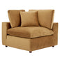 Commix Down Filled Overstuffed Performance Velvet Corner Chair, Velvet, Brown, 19858