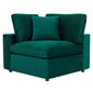 Commix Down Filled Overstuffed Performance Velvet Corner Chair, Velvet, Green, 19860