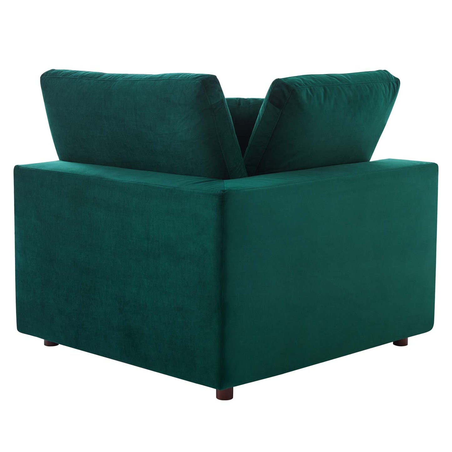 Commix Down Filled Overstuffed Performance Velvet Corner Chair, Velvet, Green, 19860