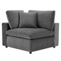 Commix Down Filled Overstuffed Performance Velvet Corner Chair, Velvet, Grey Gray, 19861