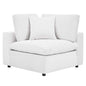 Commix Down Filled Overstuffed Performance Velvet Corner Chair, Velvet, White, 19864