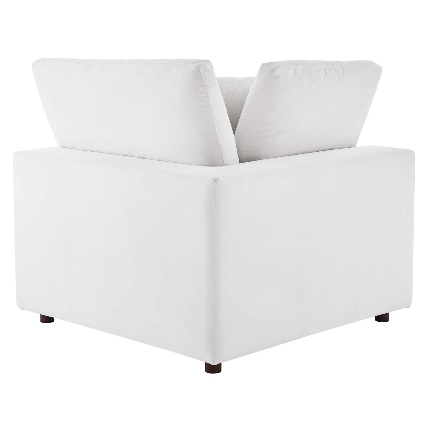 Commix Down Filled Overstuffed Performance Velvet Corner Chair, Velvet, White, 19864