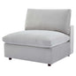 Commix Down Filled Overstuffed Performance Velvet Armless Chair, Velvet, Light Grey Gray, 19869