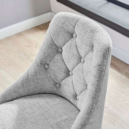 Distinct Tufted Swivel Upholstered Office Chair, Fabric, Black Grey Gray, 19878