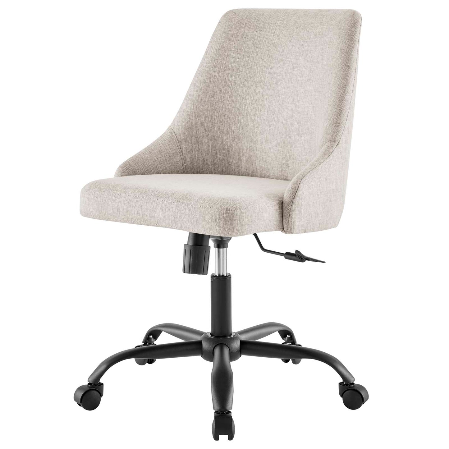 Designate Swivel Upholstered Office Chair, Fabric, Black Beige, 19883