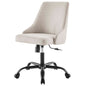 Designate Swivel Upholstered Office Chair, Fabric, Black Beige, 19883