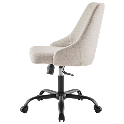 Designate Swivel Upholstered Office Chair, Fabric, Black Beige, 19883