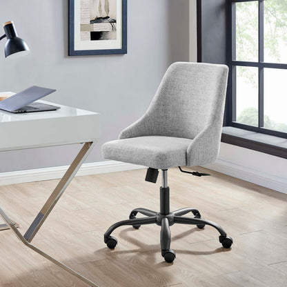 Designate Swivel Upholstered Office Chair, Fabric, Black Grey Gray, 19884