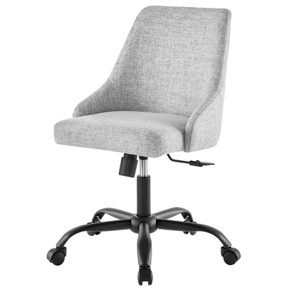 Designate Swivel Upholstered Office Chair, Fabric, Black Grey Gray, 19884