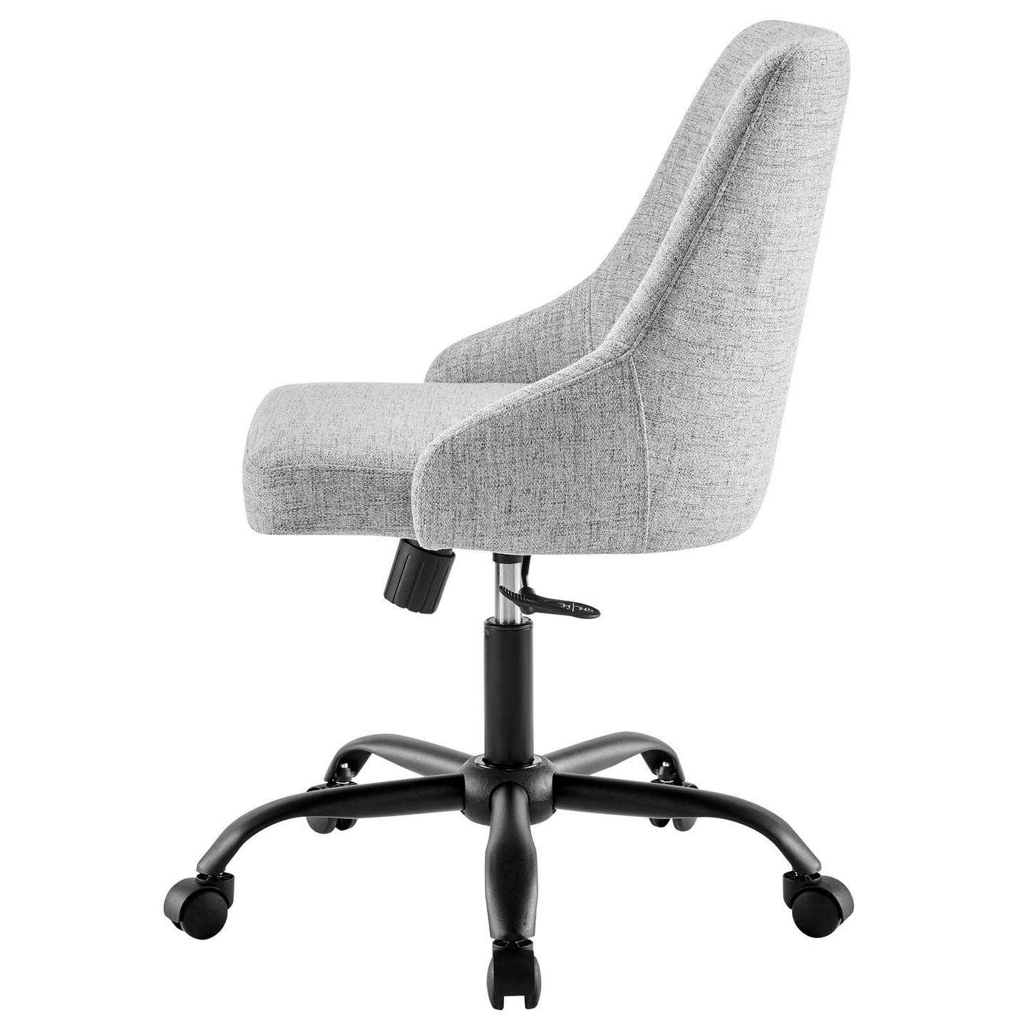 Designate Swivel Upholstered Office Chair, Fabric, Black Grey Gray, 19884