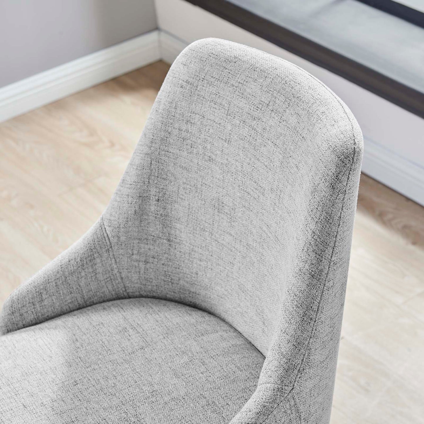 Designate Swivel Upholstered Office Chair, Fabric, Black Grey Gray, 19884
