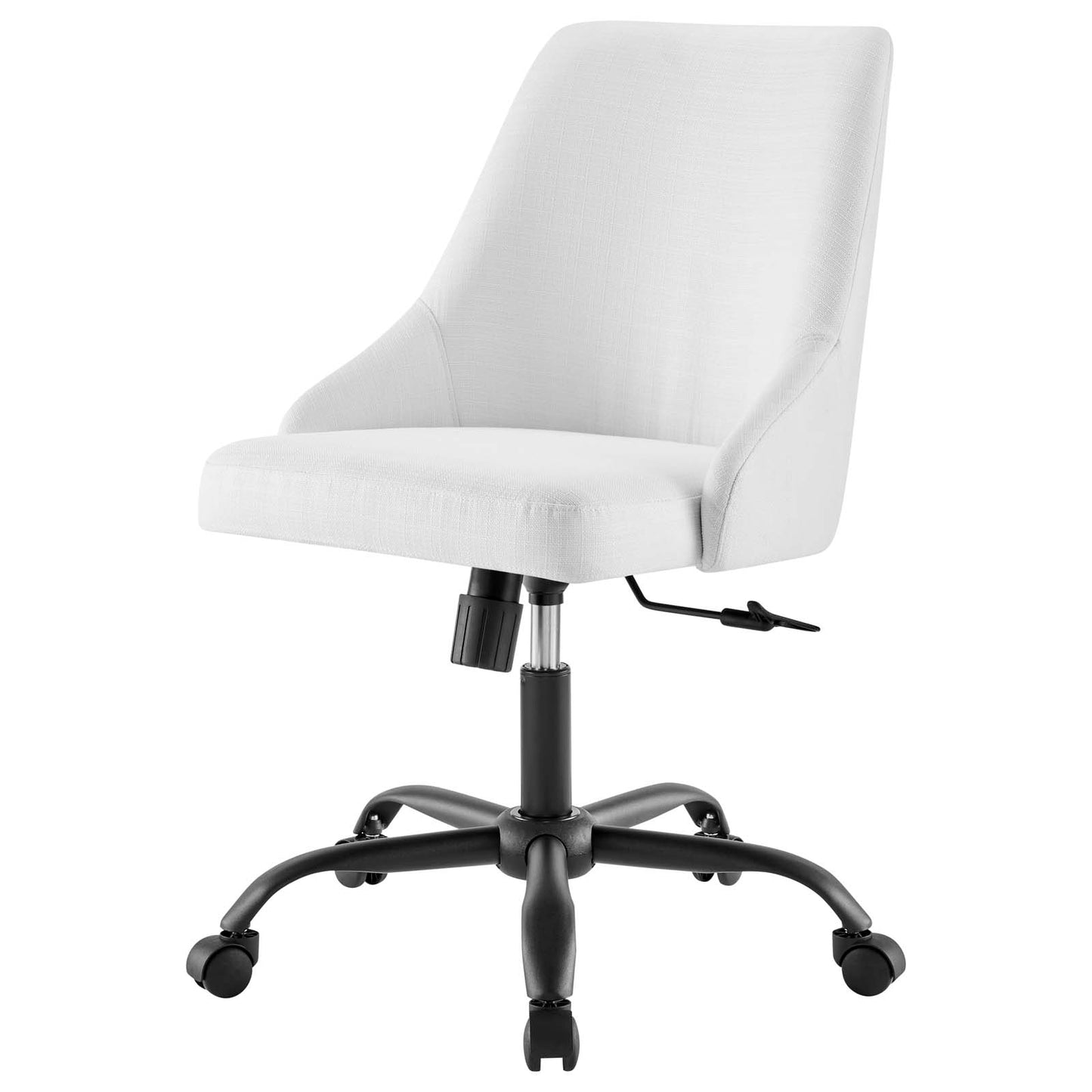 Designate Swivel Upholstered Office Chair, Fabric, Black White, 19885