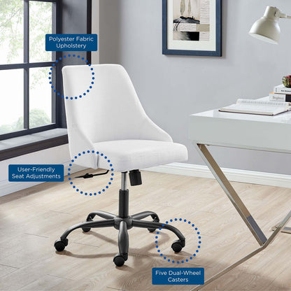 Designate Swivel Upholstered Office Chair, Fabric, Black White, 19885