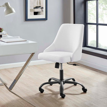 Designate Swivel Upholstered Office Chair, Fabric, Black White, 19885
