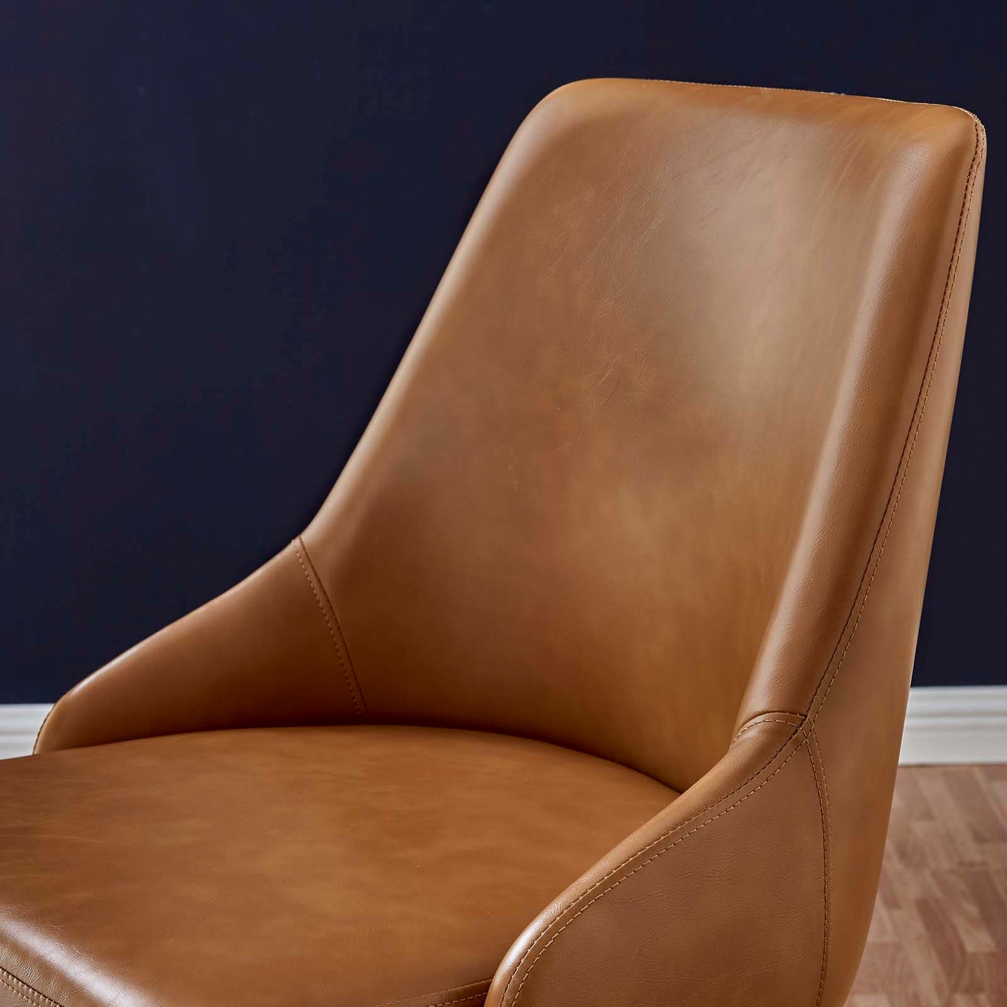 Designate Swivel Vegan Leather Office Chair, Faux Vegan Leather, Black Tan, 19887