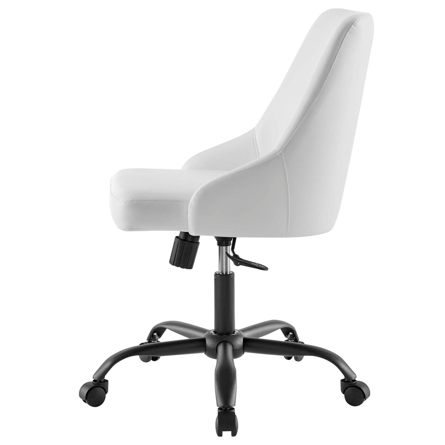 Designate Swivel Vegan Leather Office Chair, Faux Vegan Leather, Black White, 19888