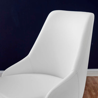 Designate Swivel Vegan Leather Office Chair, Faux Vegan Leather, Black White, 19888