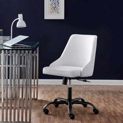 Designate Swivel Vegan Leather Office Chair, Faux Vegan Leather, Black White, 19888
