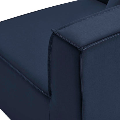 Saybrook Outdoor Patio Upholstered 2-Piece Sectional Sofa Loveseat, Fabric, Blue Navy, 19890