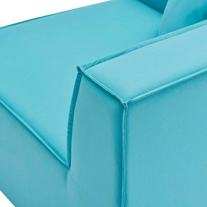 Saybrook Outdoor Patio Upholstered 2-Piece Sectional Sofa Loveseat, Fabric, Blue, 19891