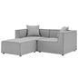 Saybrook Outdoor Patio Upholstered Loveseat and Ottoman Set, Fabric, Grey Gray, 19893