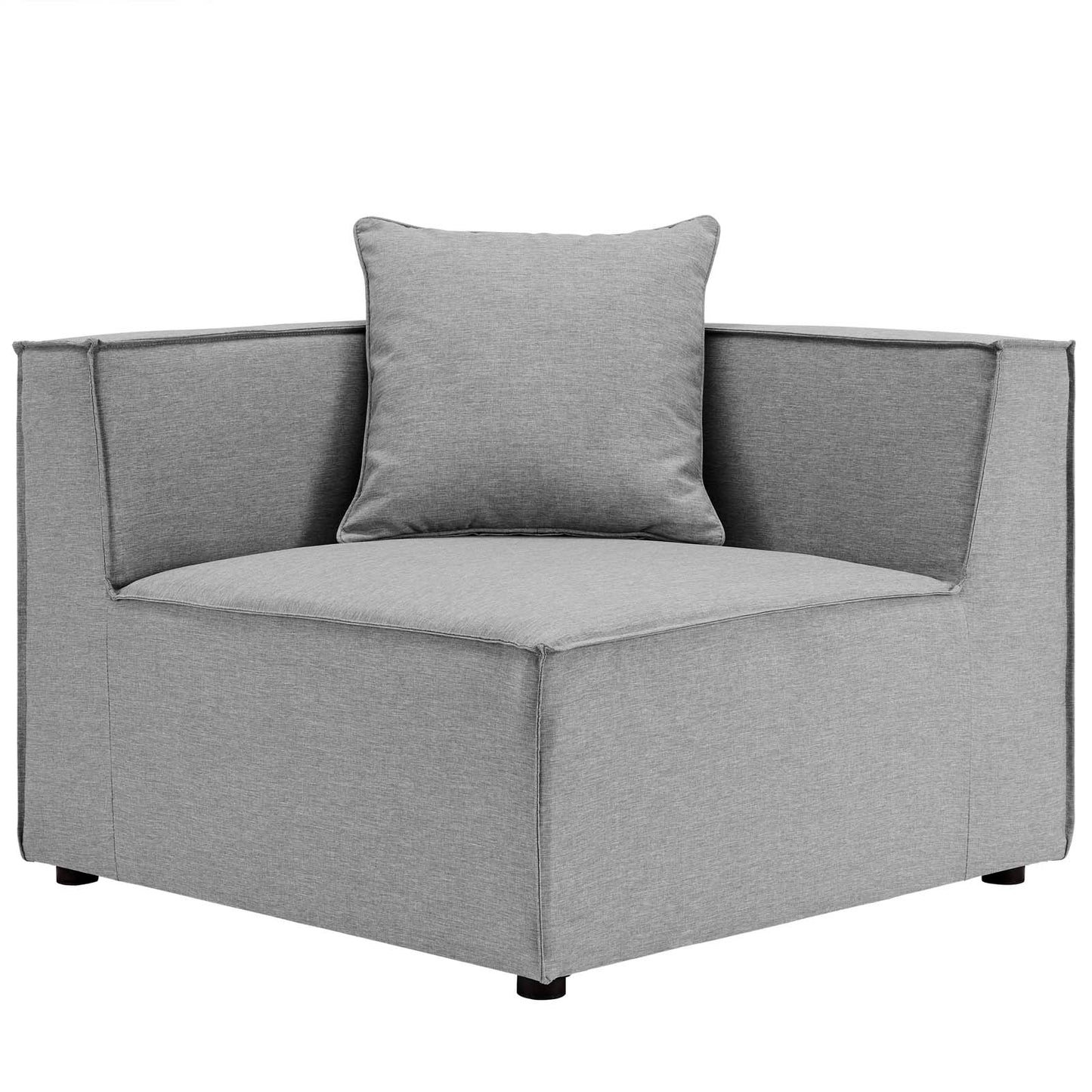 Saybrook Outdoor Patio Upholstered Loveseat and Ottoman Set, Fabric, Grey Gray, 19893
